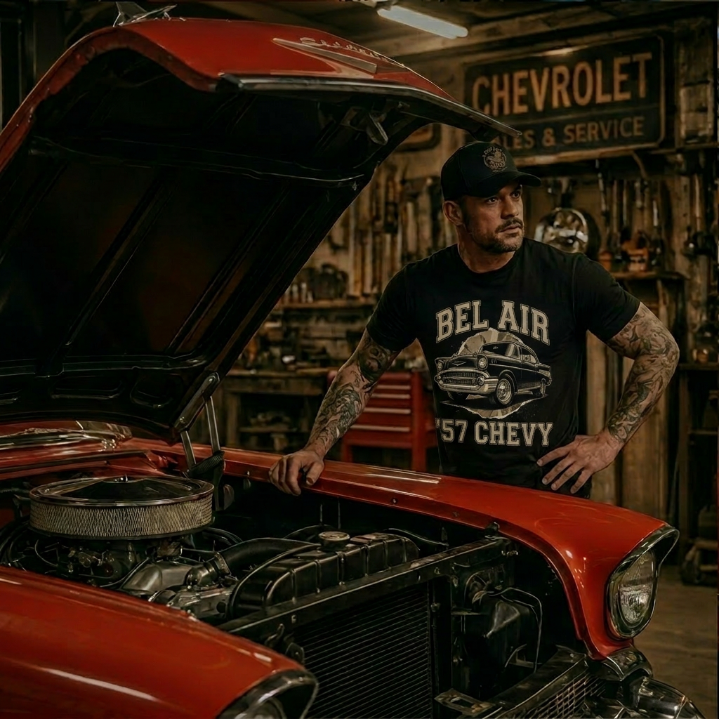 57 Chevy Gift for Dad | Classic Car Lover T-Shirt 1B