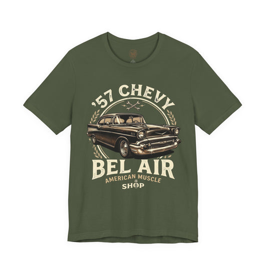 Vintage Chrome 57 Chevy Shirt | Retro Car Tee 8C