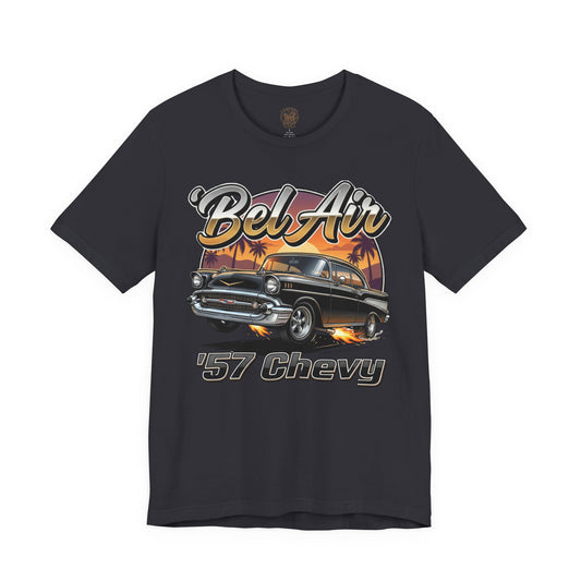 Classic Car Road Trip Shirt | 57 Chevy Flame Cruiser Tee 10B