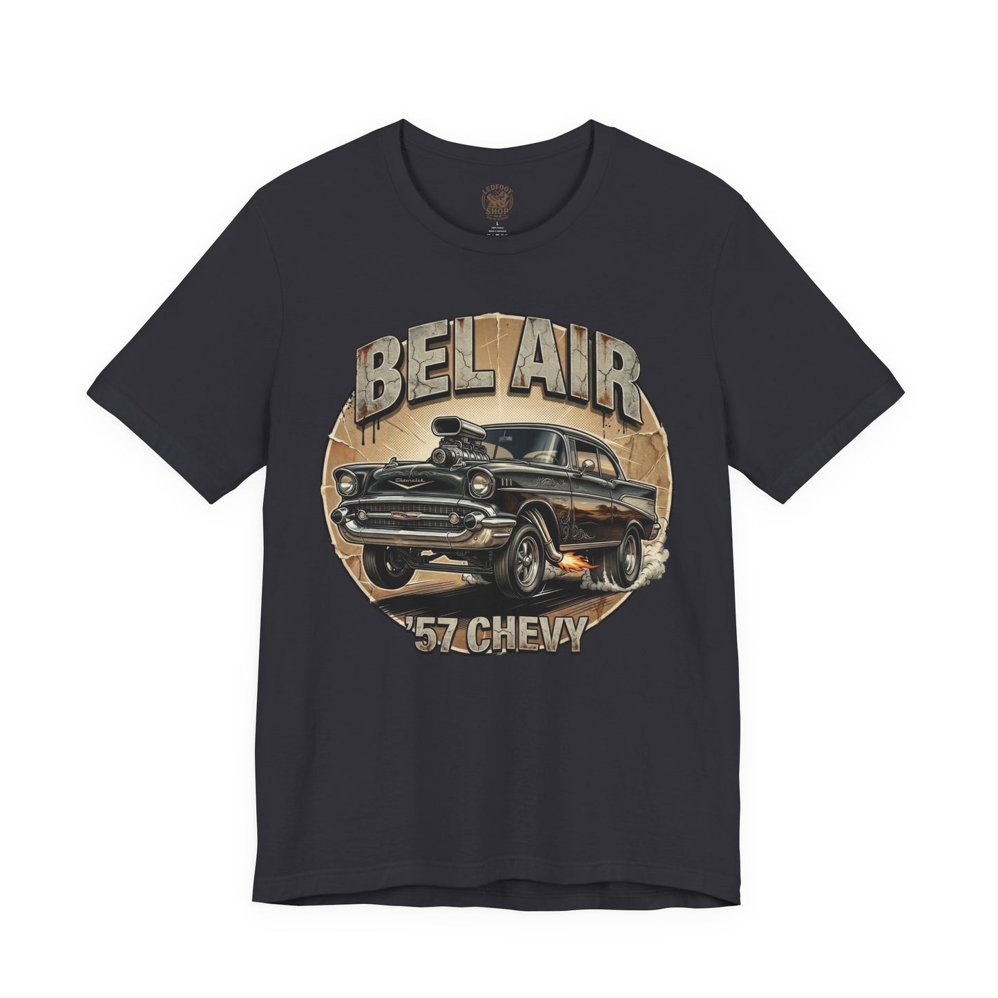 Flame 57 Chevy Shirt | Retro Muscle Car Graphic Tee 4B