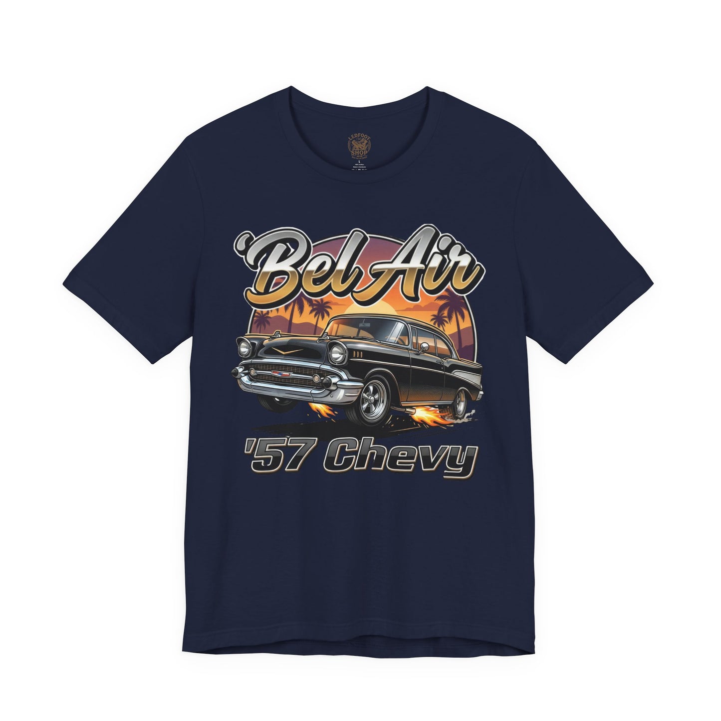 Classic Car Road Trip Shirt | 57 Chevy Flame Cruiser Tee 10B