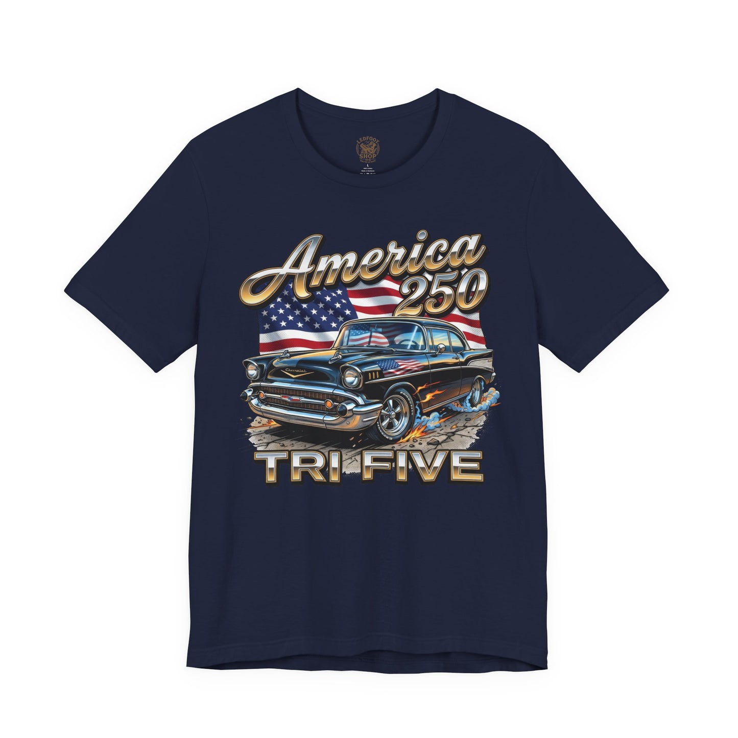 Tri-Five Celebration Tee | America 250 Flag shirt 17B
