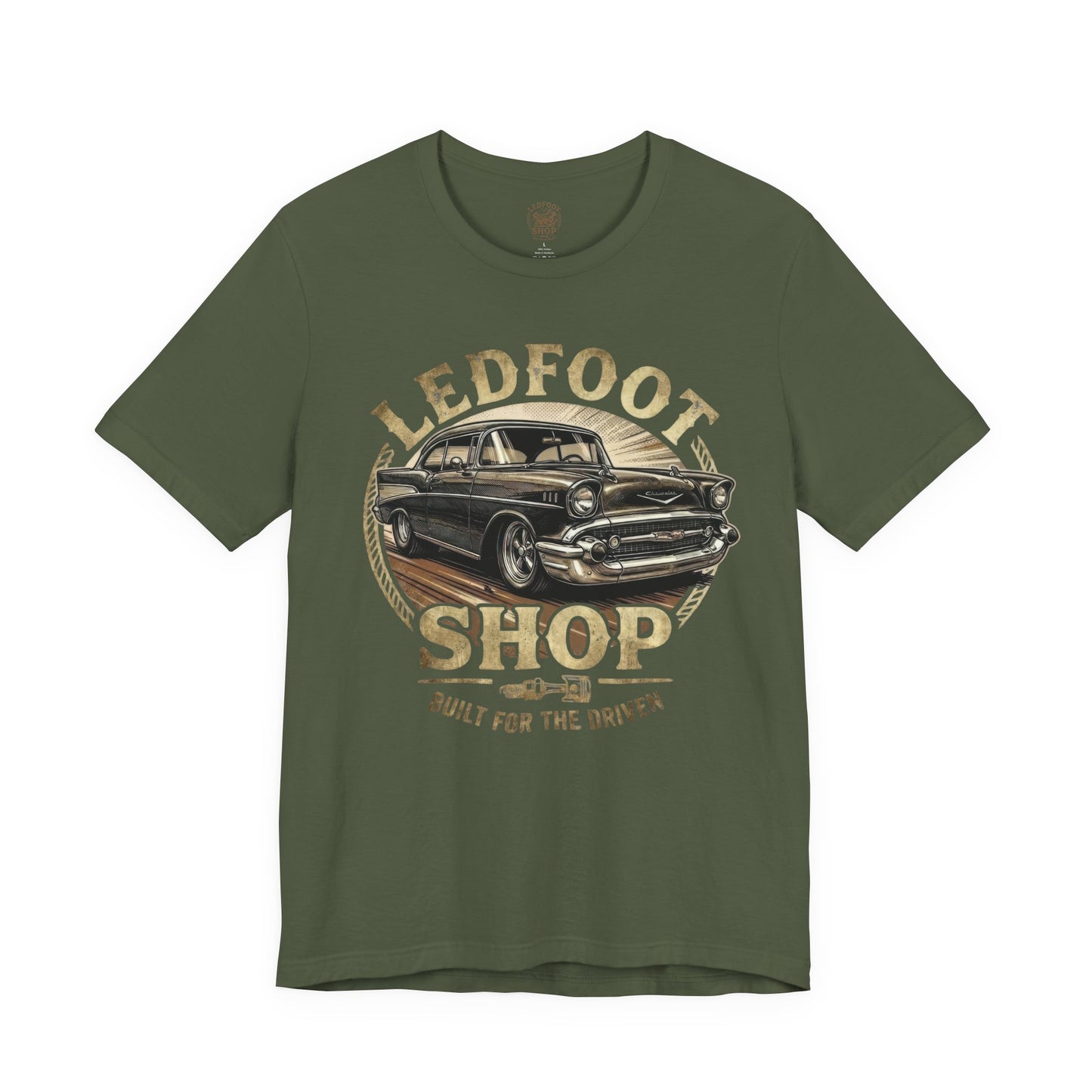 Ledfoot Shop 57 Chevy Tee | Exclusive Branding and Style 16A