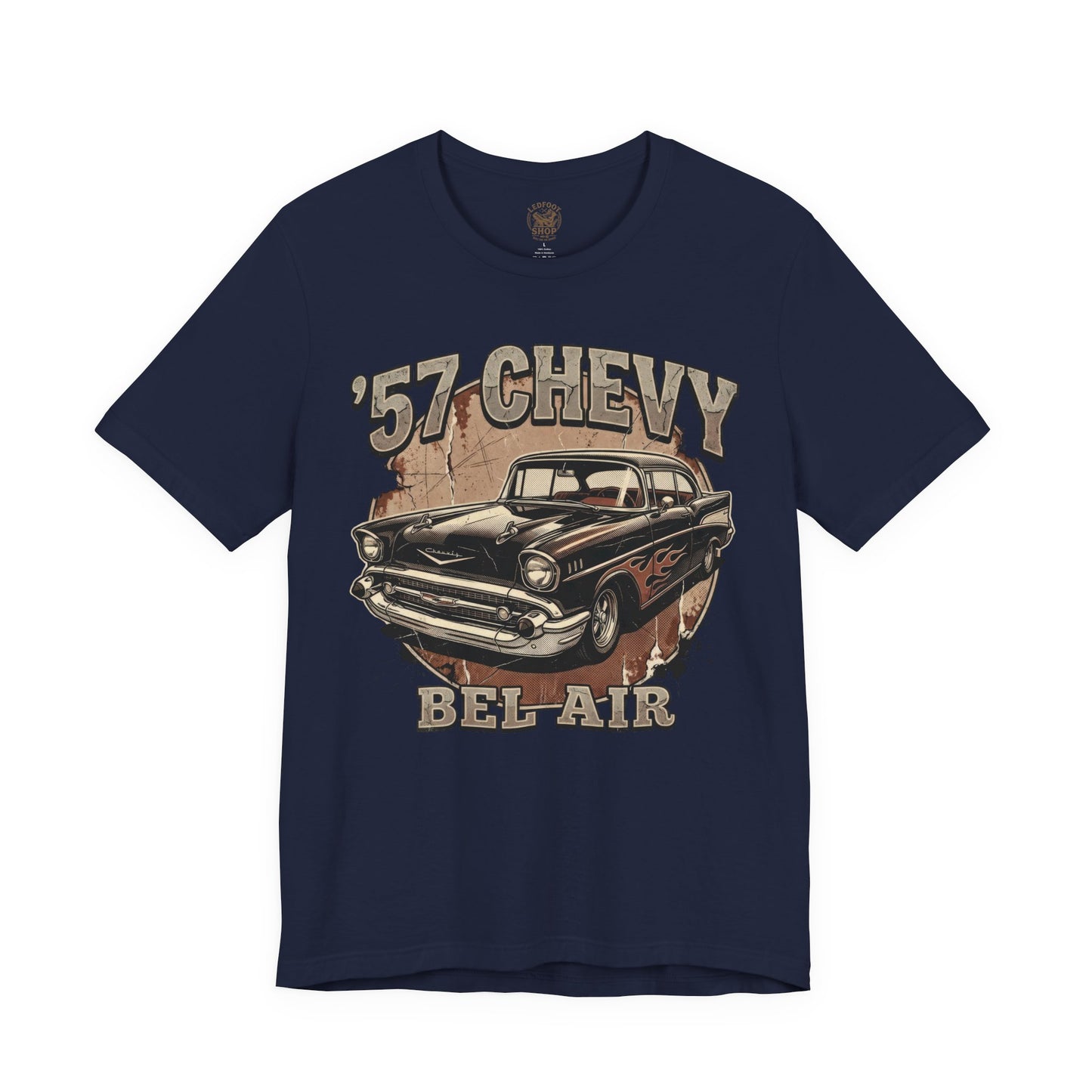 Hot Rod Gift Shirt | 57 Chevy Flame Design Tee 4C
