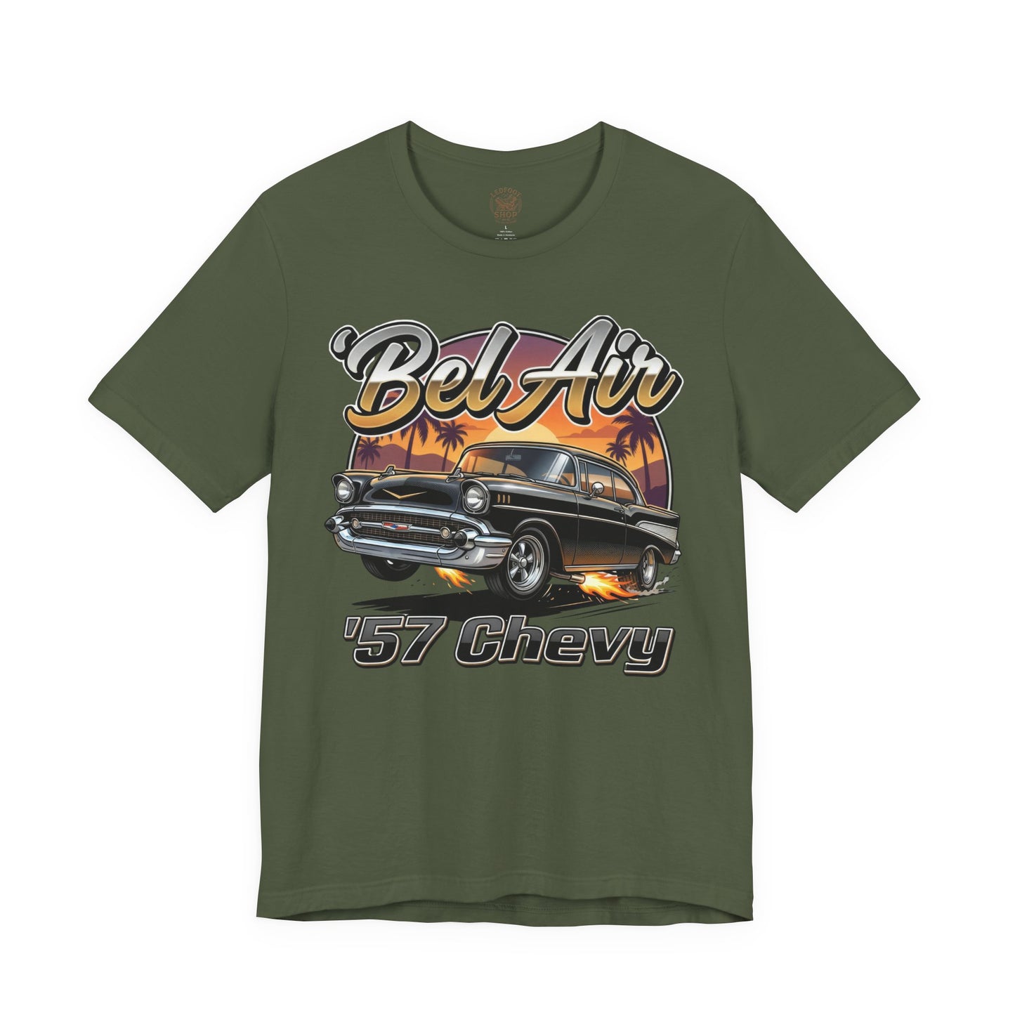 Classic Car Road Trip Shirt | 57 Chevy Flame Cruiser Tee 10B