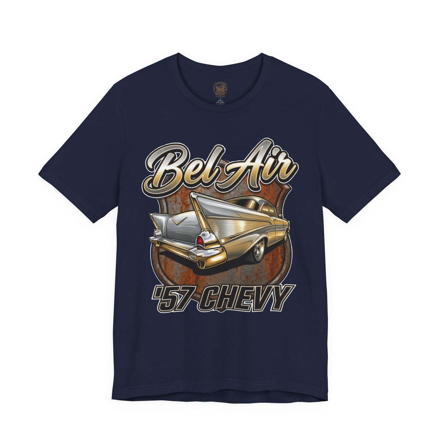 57 Chevy Bel Air Rear View Shirt | Classic Tailfin Car Tee 6A