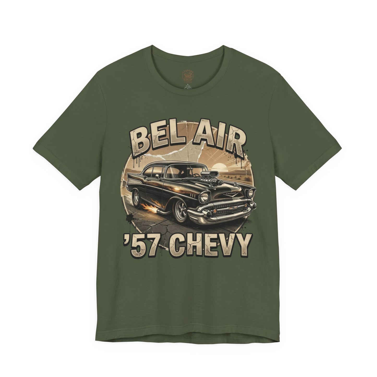1957 Chevy Hot Rod T-Shirt | Classic Flame Car Tee 4A