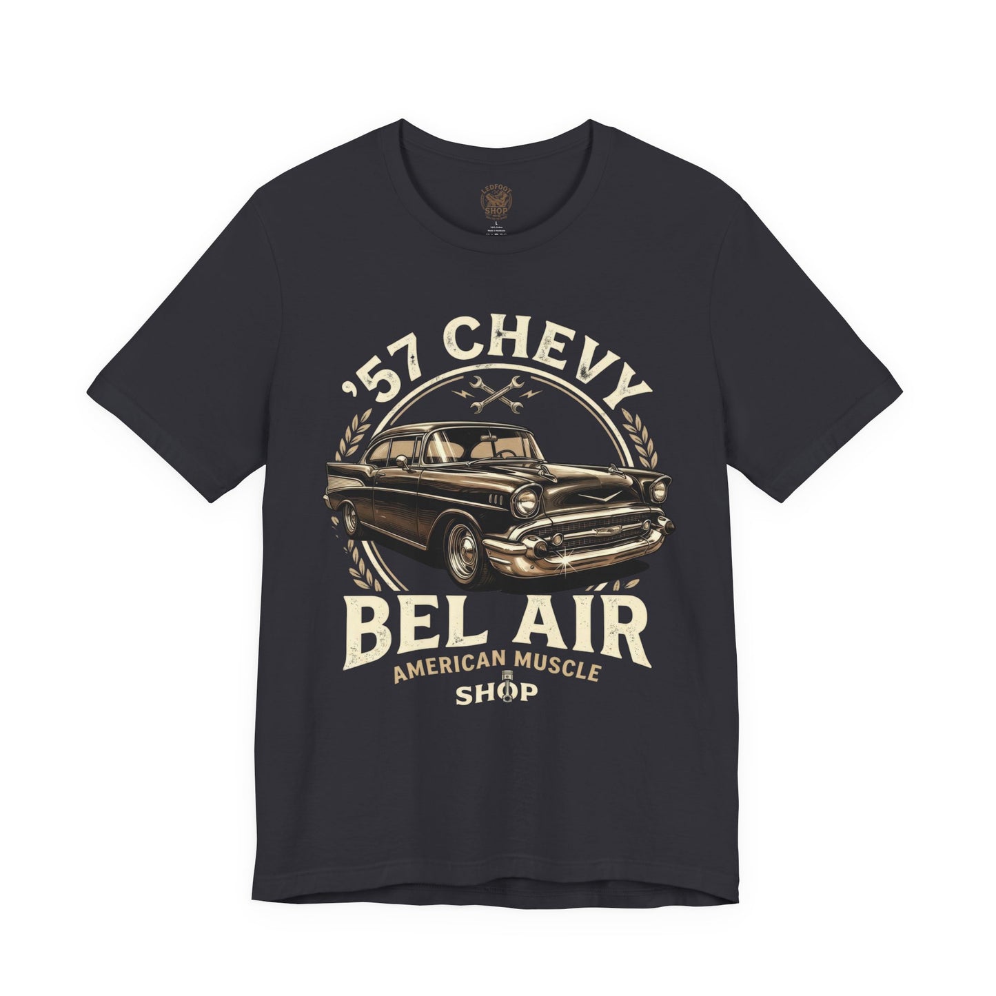 Vintage Chrome 57 Chevy Shirt | Retro Car Tee 8C