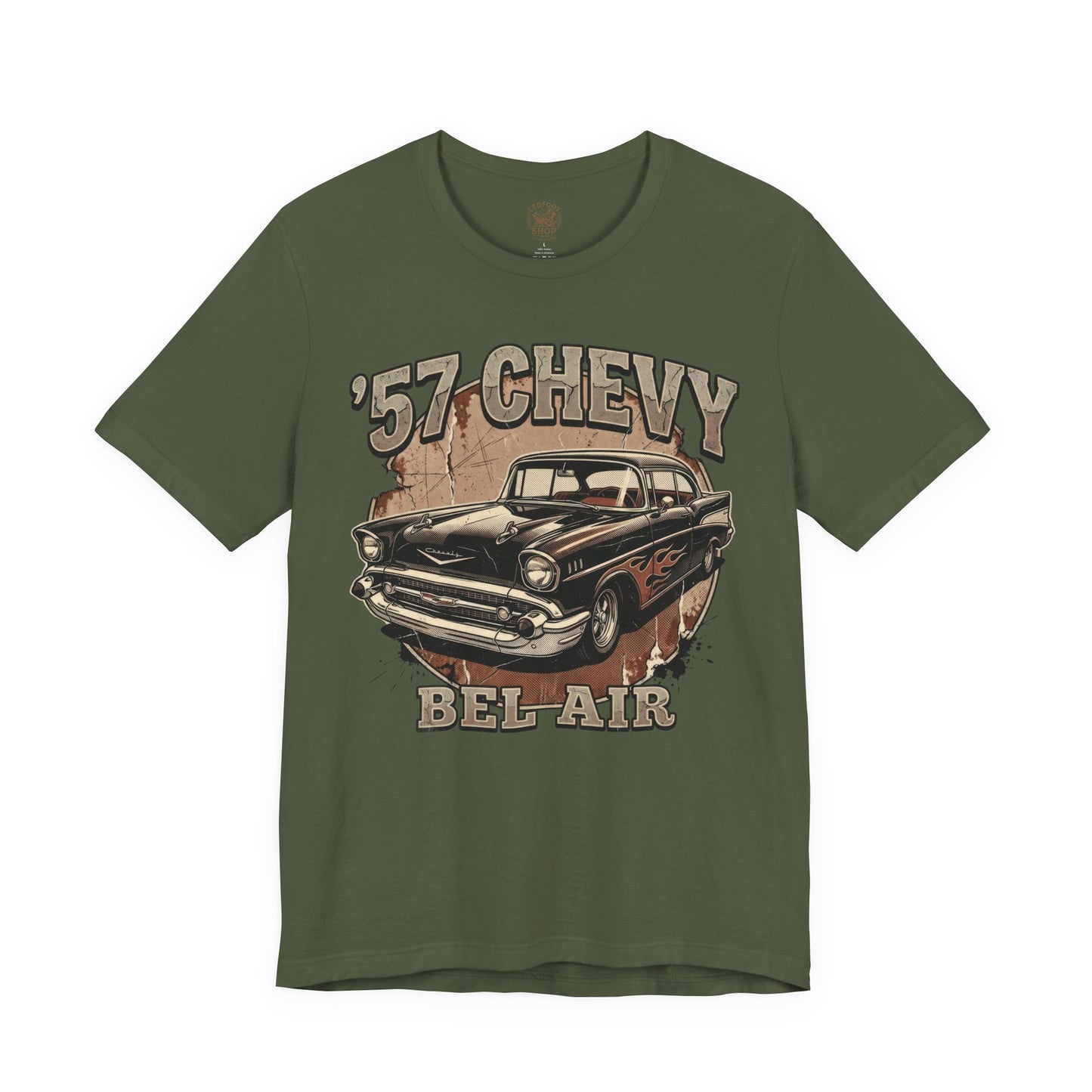 Hot Rod Gift Shirt | 57 Chevy Flame Design Tee 4C