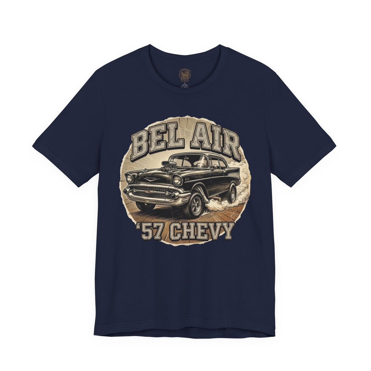 Retro Burnout 57 Chevy Shirt | Vintage Speed Tee 9C