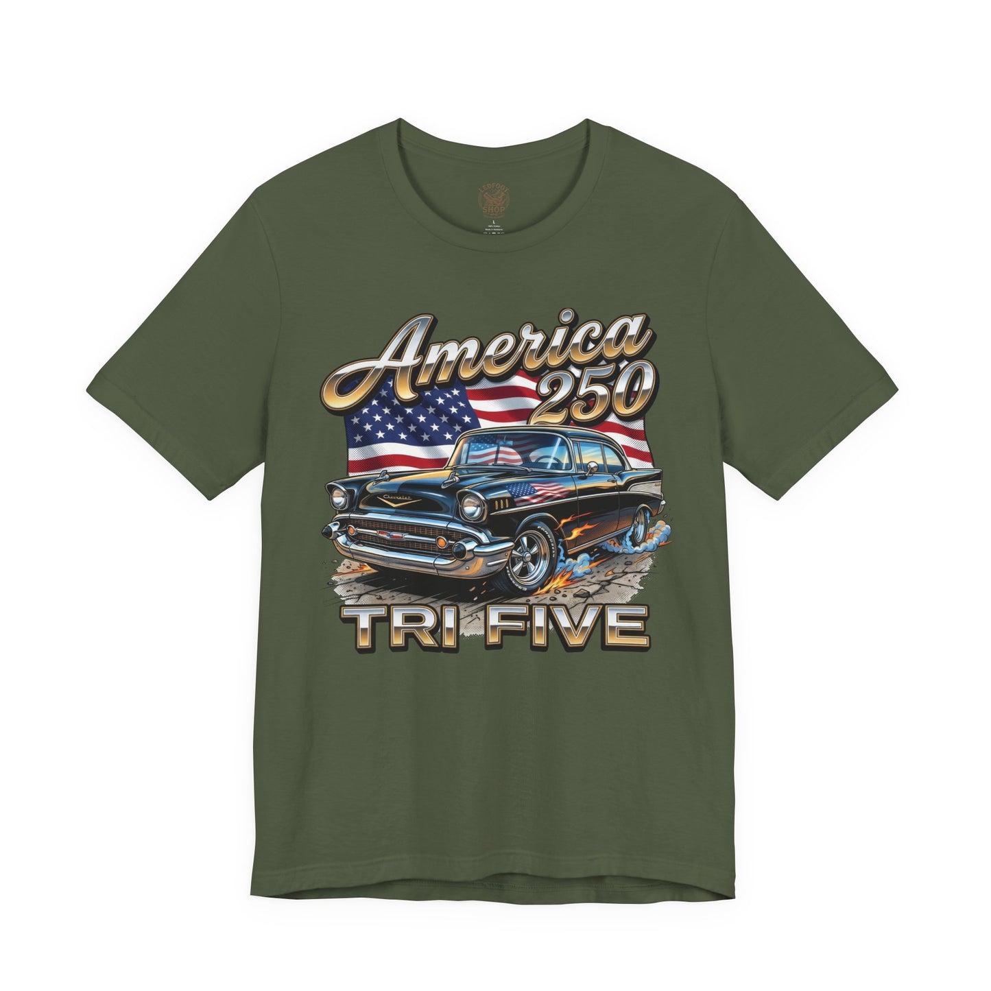 Tri-Five Celebration Tee | America 250 Flag shirt 17B