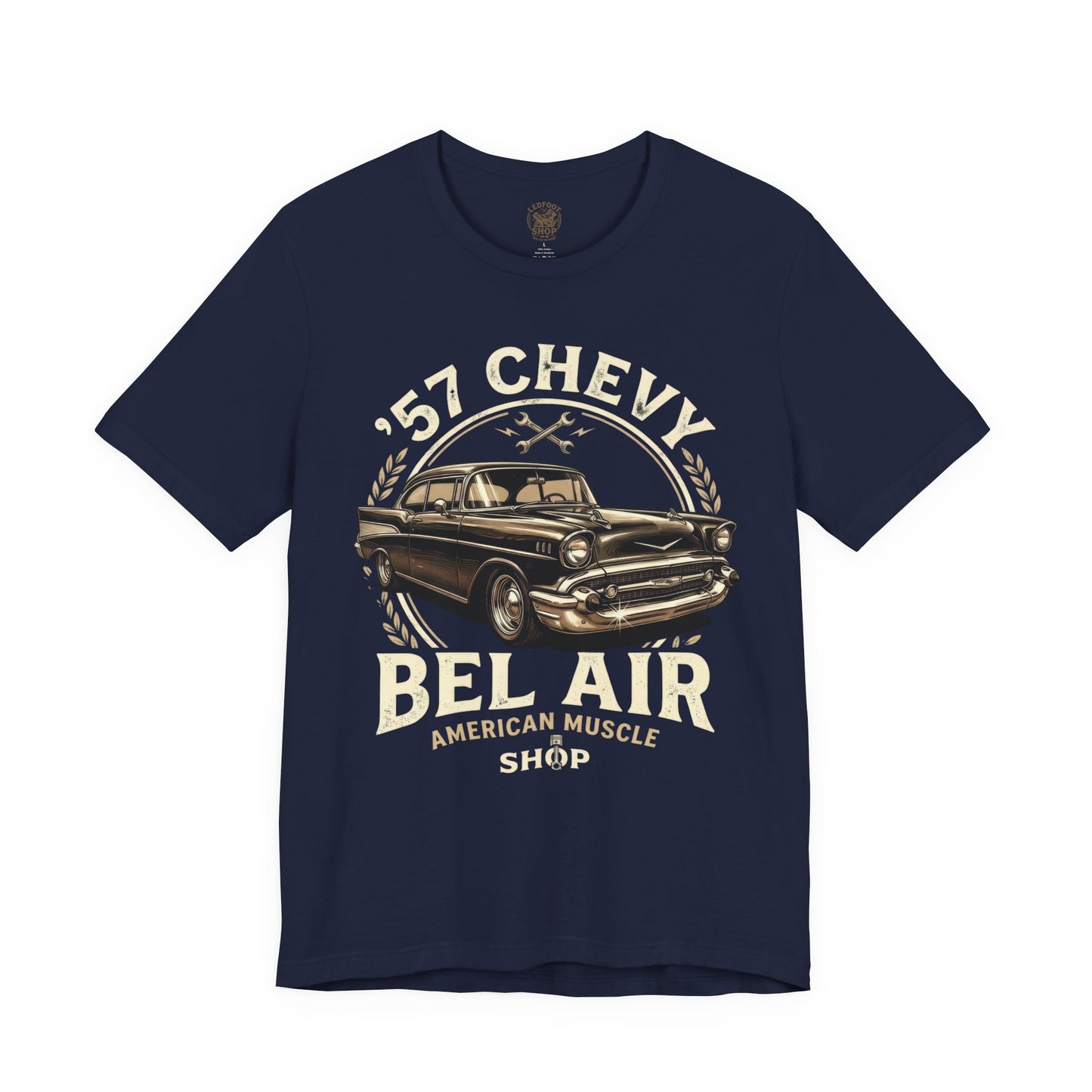 Vintage Chrome 57 Chevy Shirt | Retro Car Tee 8C