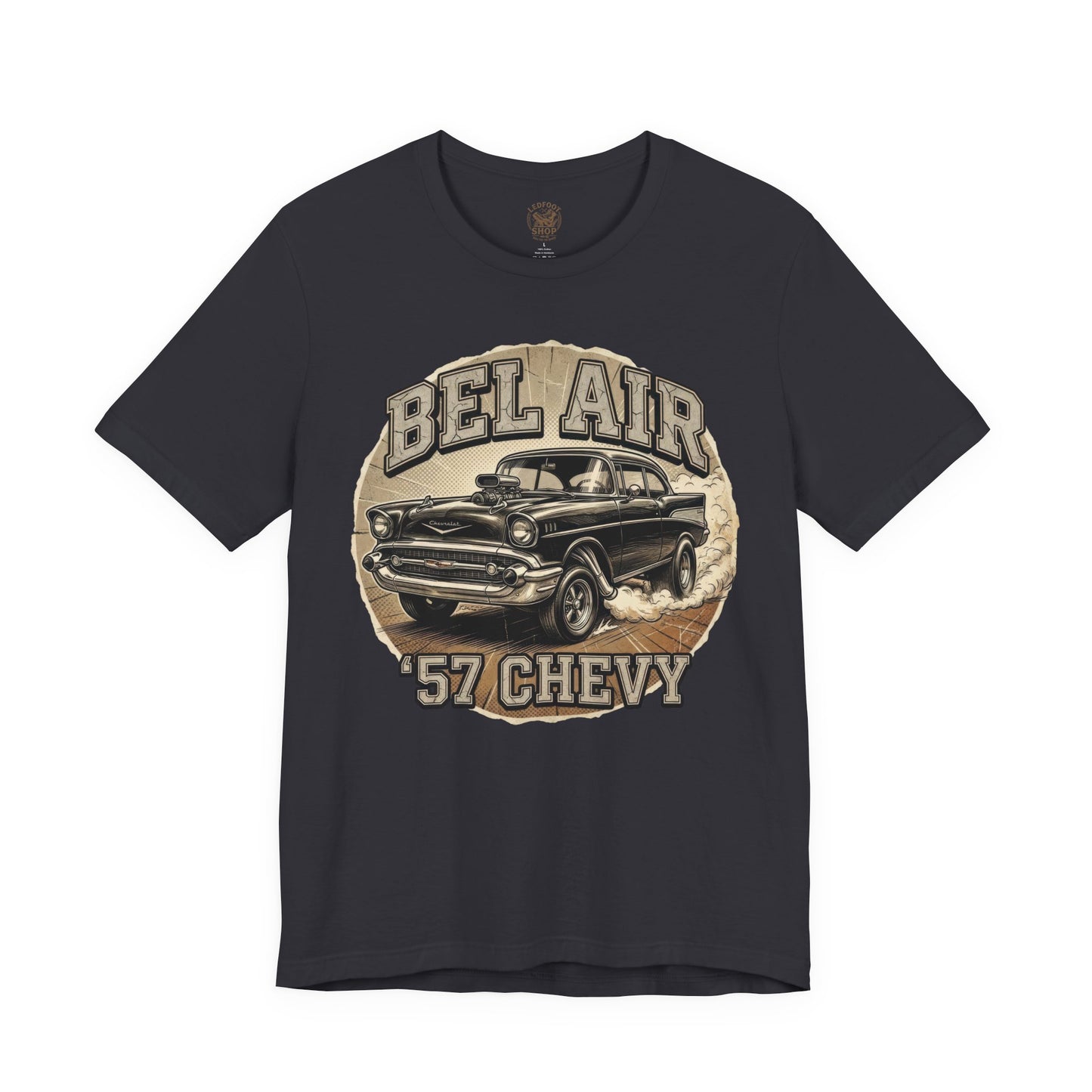 Retro Burnout 57 Chevy Shirt | Vintage Speed Tee 9C