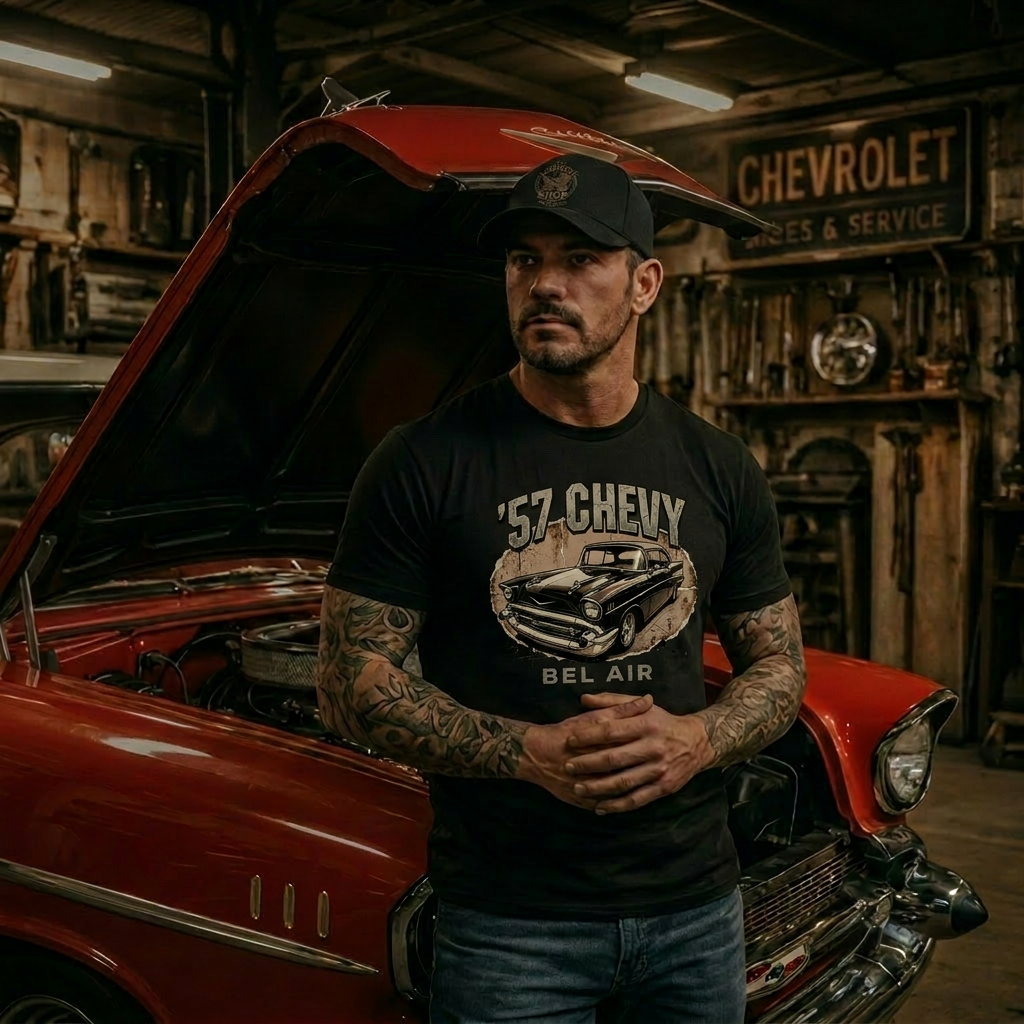 57 Chevy Bel Air T-Shirt | Classic Car Graphic Tee 1A