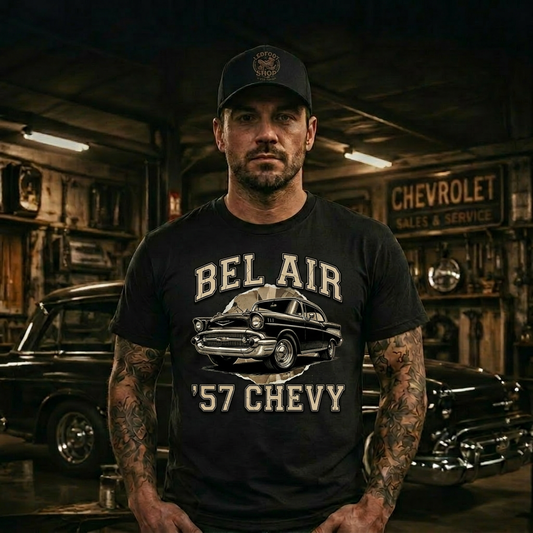 57 Chevy Gift for Dad | Classic Car Lover T-Shirt 1B