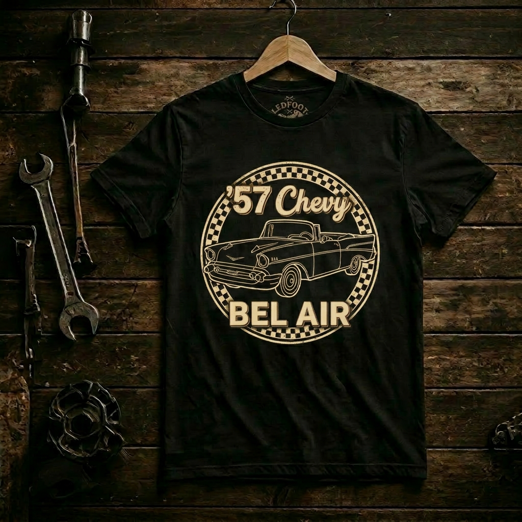 Minimalist 1957 Chevy Shirt | Simple Vintage Car Tee 5B