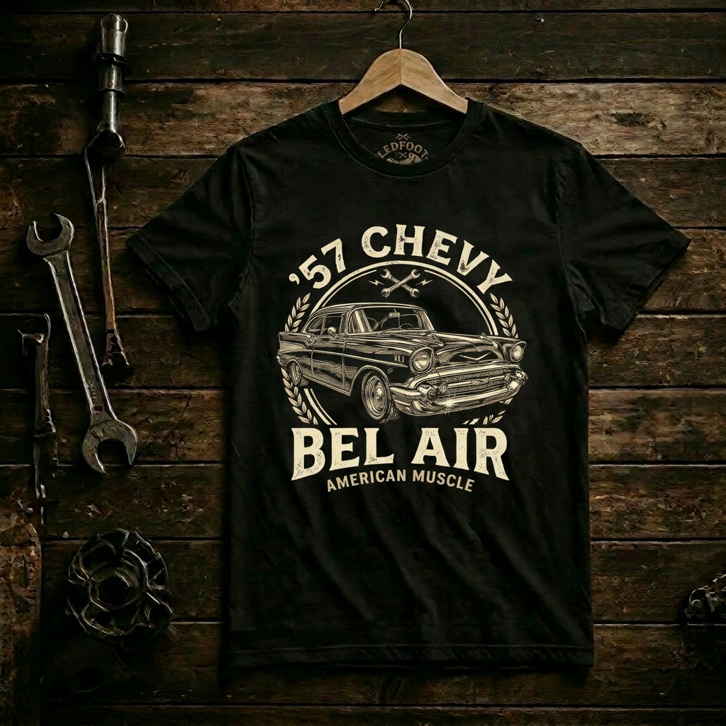 Classic Car Everyday Shirt | 57 Chevy Minimal Tee 5C