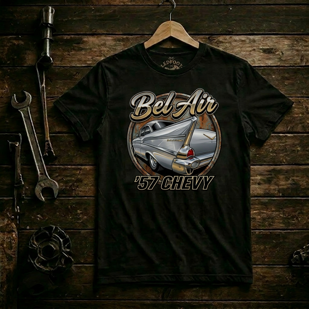 Vintage 57 Chevy Tailfin Shirt | Retro Car Graphic Tee 6C