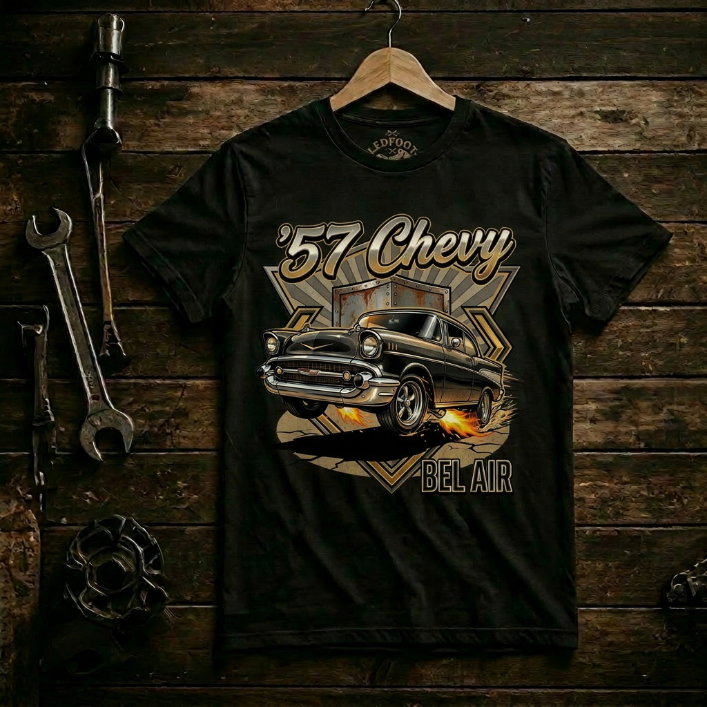 Vintage Garage 57 Chevy Shirt | Retro Shop Tee 7C