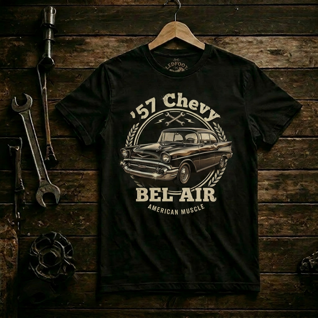 57 Chevy Chrome Detail Shirt | Classic Car Tee 8A