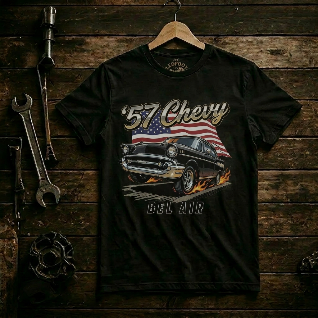 Vintage Americana 57 Chevy Shirt | Retro USA Tee 11B
