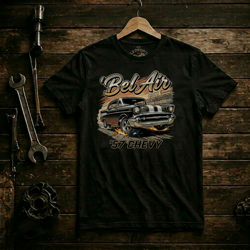 57 Chevy Racing Stripe Shirt | Classic Speed Tee 13A