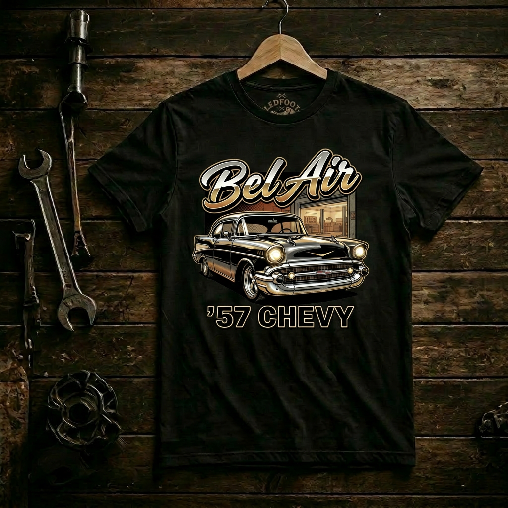 Dark Garage 57 Chevy Shirt | Gritty Car Tee 14C