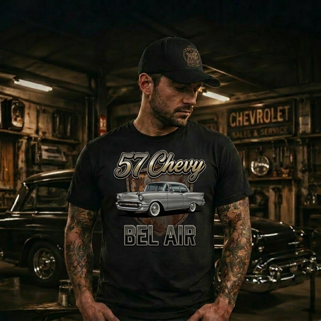 57 Chevy Bel Air Side View Shirt | Classic Car Tee 2A