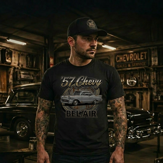 Classic Car Gift Shirt | 57 Chevy Bel Air Tee for Enthusiasts 2B