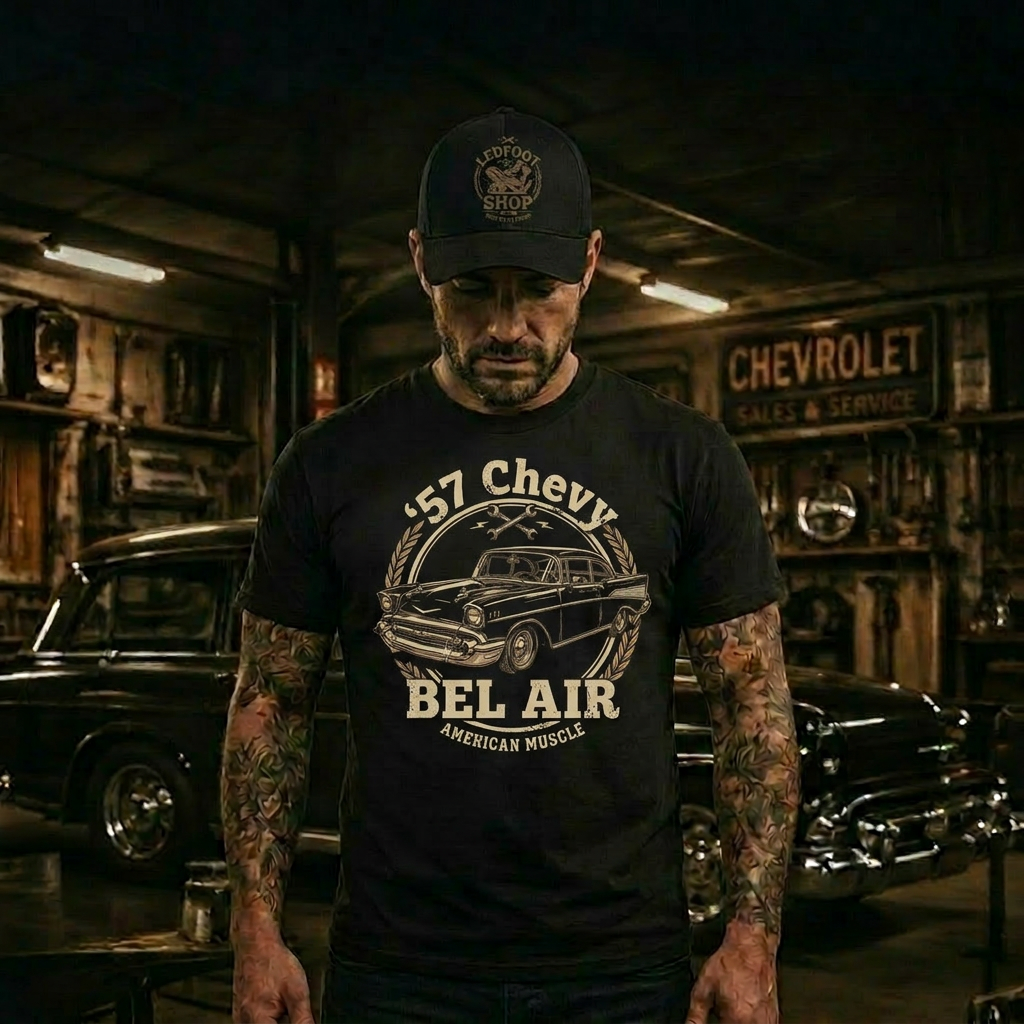 57 Chevy Outline T-Shirt | Classic Car Gift Tee 5A