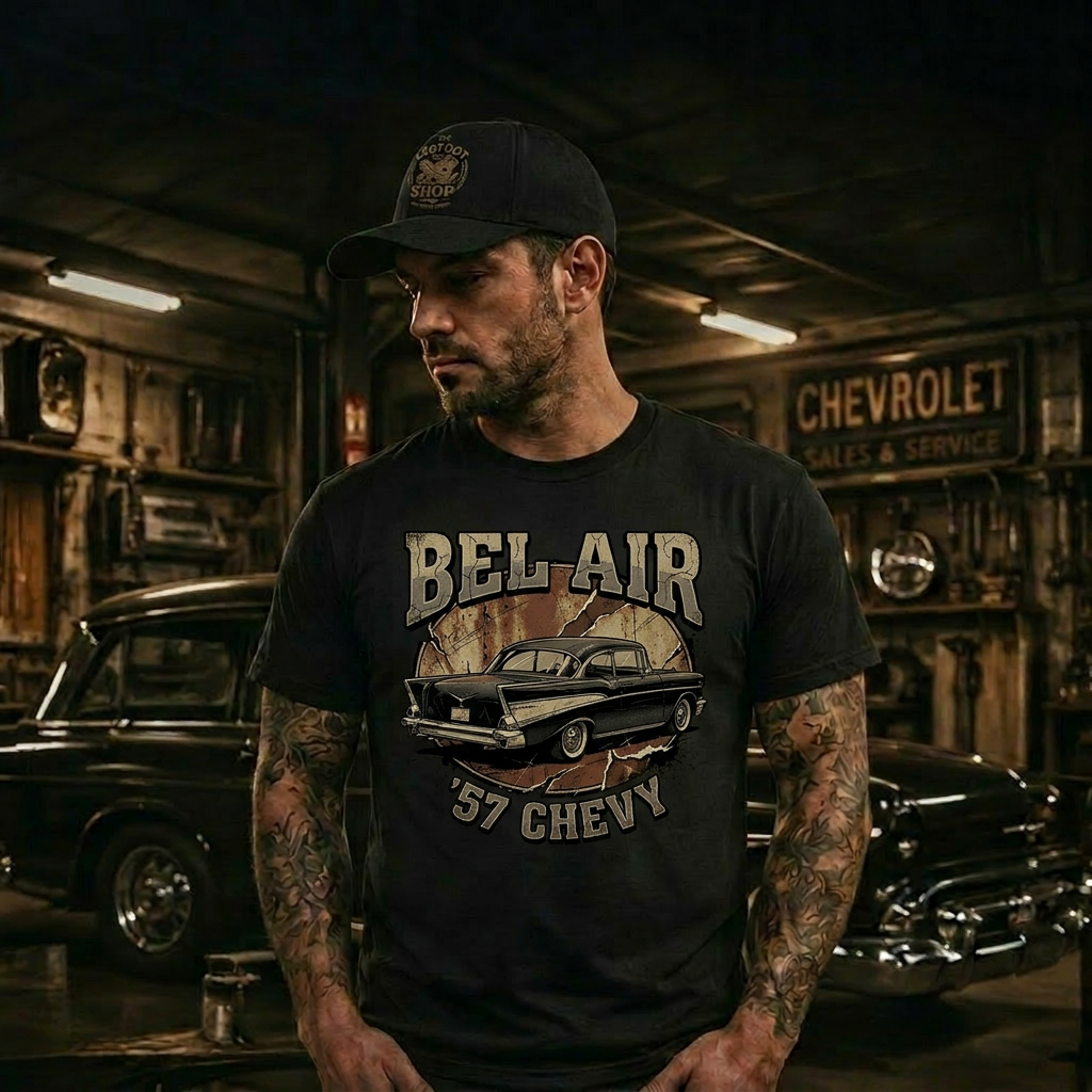 57 Chevy Tailfin Gift Shirt | Classic Car Lover Tee 6B