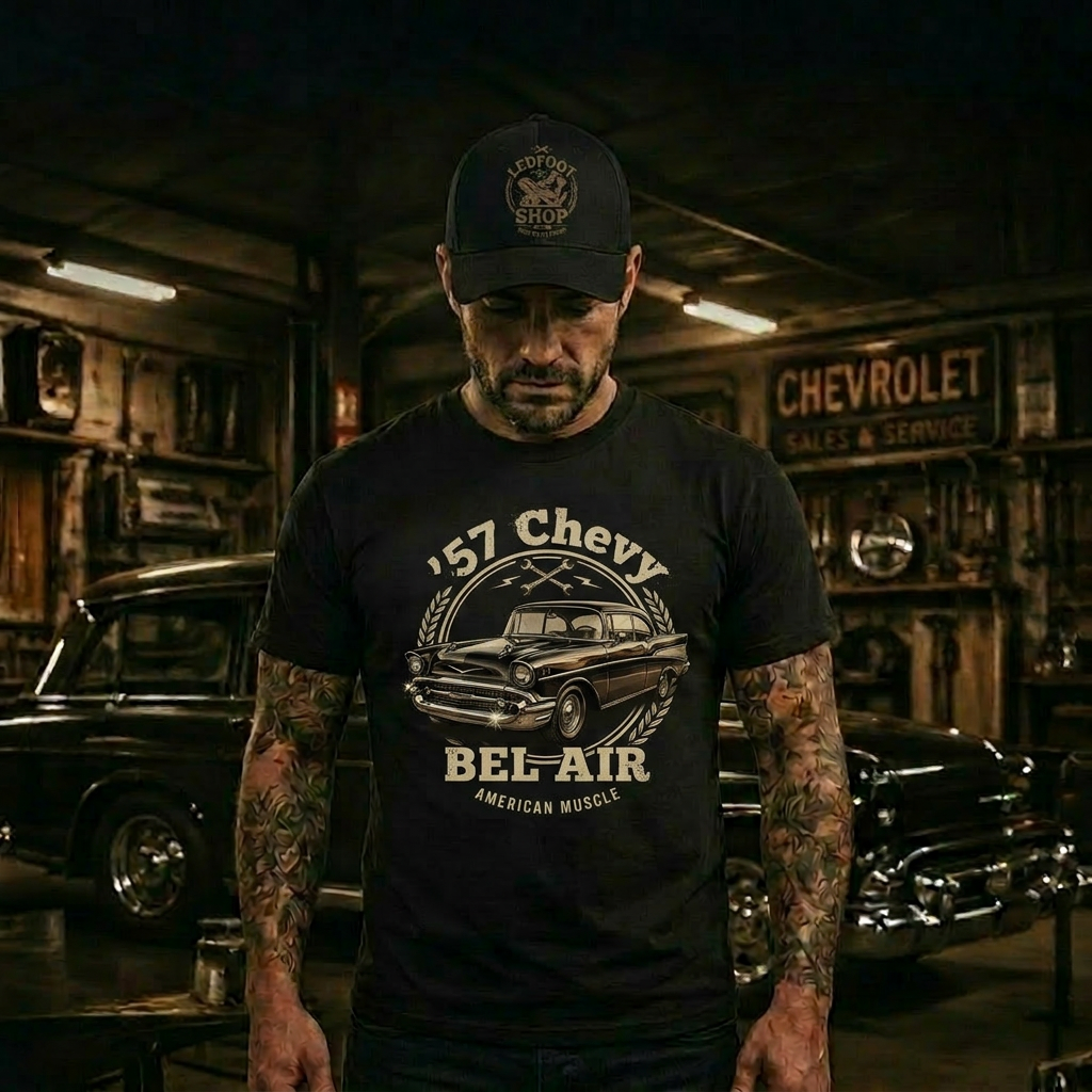 57 Chevy Chrome Detail Shirt | Classic Car Tee 8A