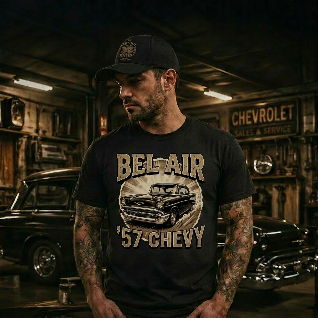 Burnout Car Gift Shirt | 57 Chevy Muscle Tee 9B