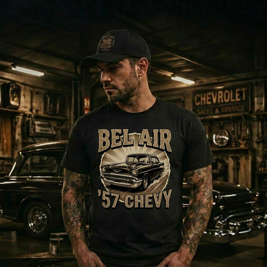 Burnout Car Gift Shirt | 57 Chevy Muscle Tee 9B
