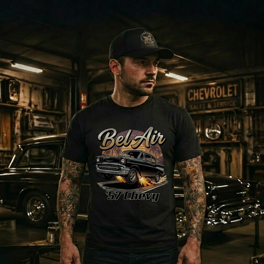 57 Chevy Sunset Cruise Shirt | Classic Car Tee 10A
