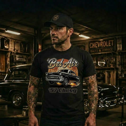 57 Chevy Fire Cruise Gift Shirt | Vintage Car Tee 10C