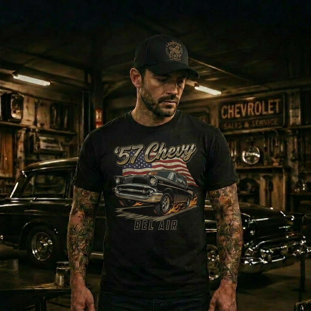 Vintage Americana 57 Chevy Shirt | Retro USA Tee 11B