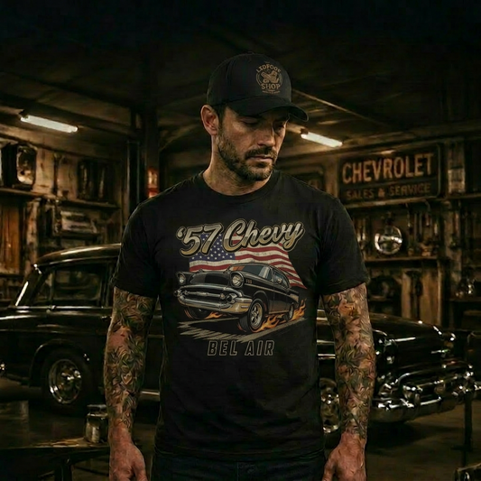 Vintage Americana 57 Chevy Shirt | Retro USA Tee 11B