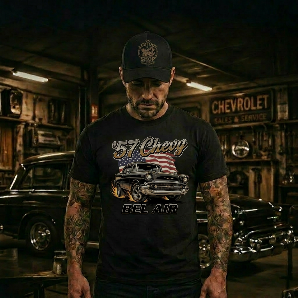 Vintage Americana 57 Chevy Shirt | Retro USA Tee 11C