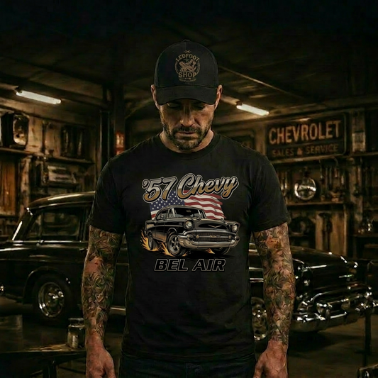 Vintage Americana 57 Chevy Shirt | Retro USA Tee 11C