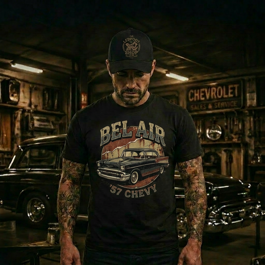 Classic Car Collector Gift | 57 Chevy Tee 15B
