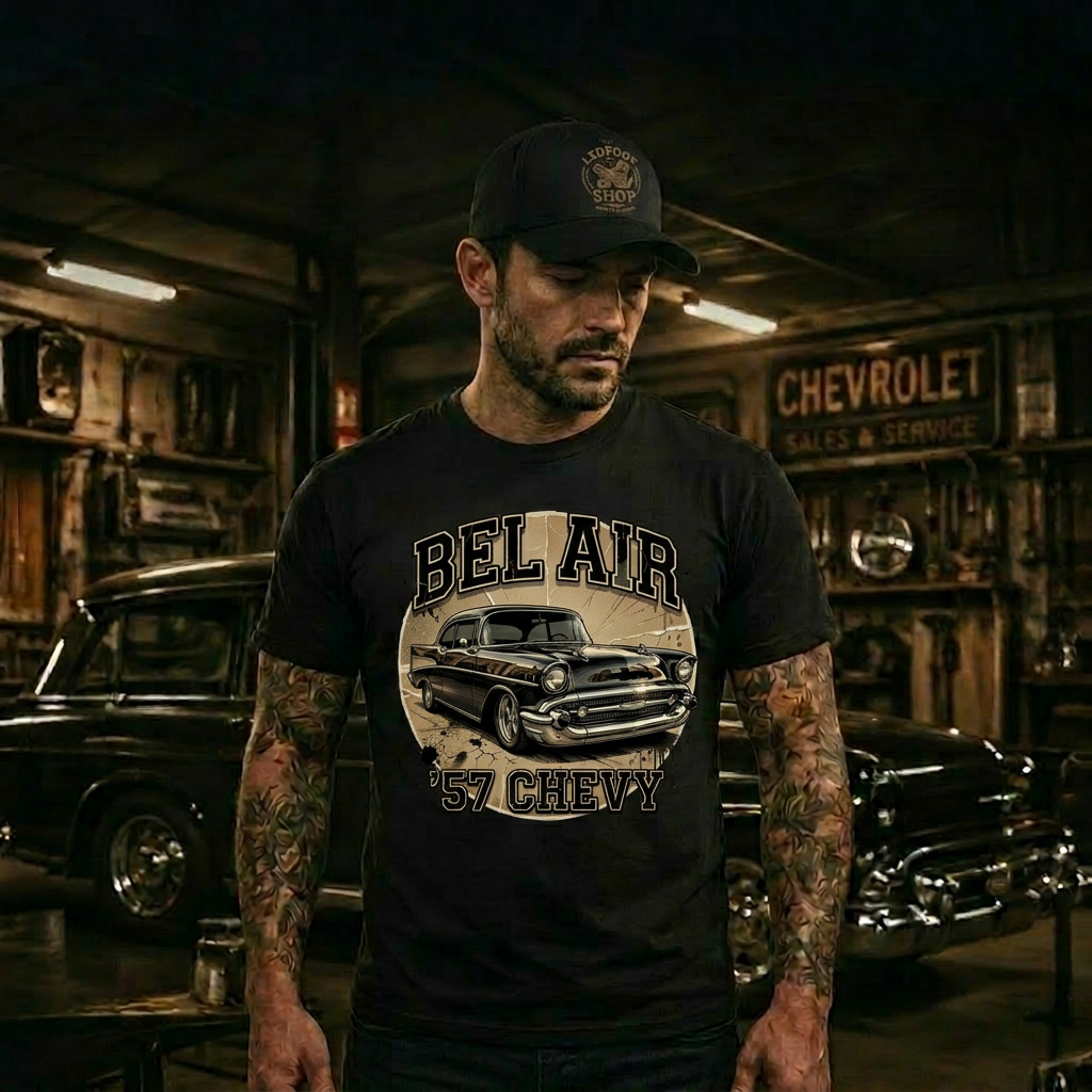 Classic Chevy Detail Shirt | 57 Bel Air Chrome Tee 8B