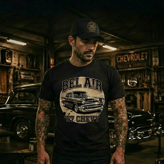 Classic Chevy Detail Shirt | 57 Bel Air Chrome Tee 8B