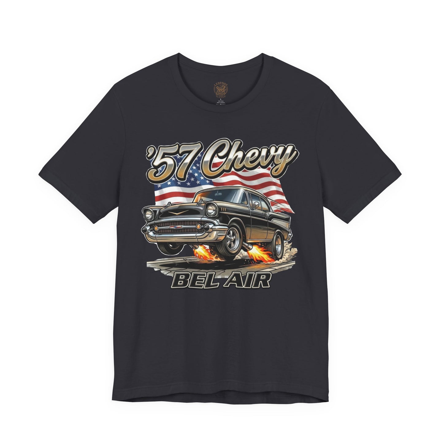 57 Chevy American Flag Shirt | Patriotic Car Tee 11A