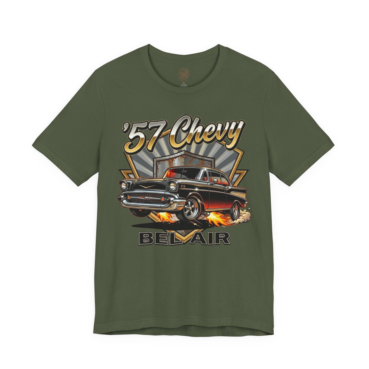 57 Chevy Garage Badge Shirt | Vintage Mechanic Tee 7A