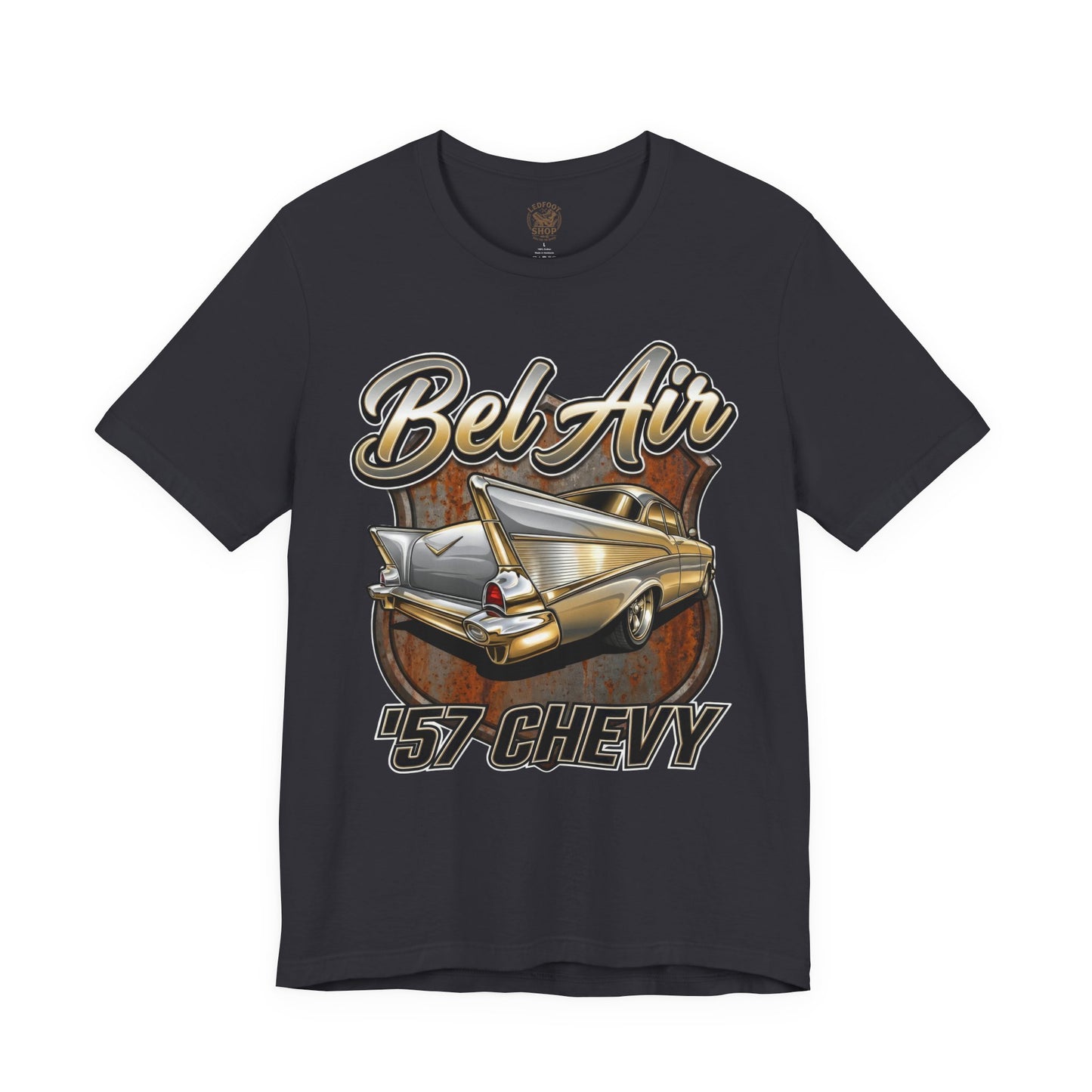 57 Chevy Bel Air Rear View Shirt | Classic Tailfin Car Tee 6A