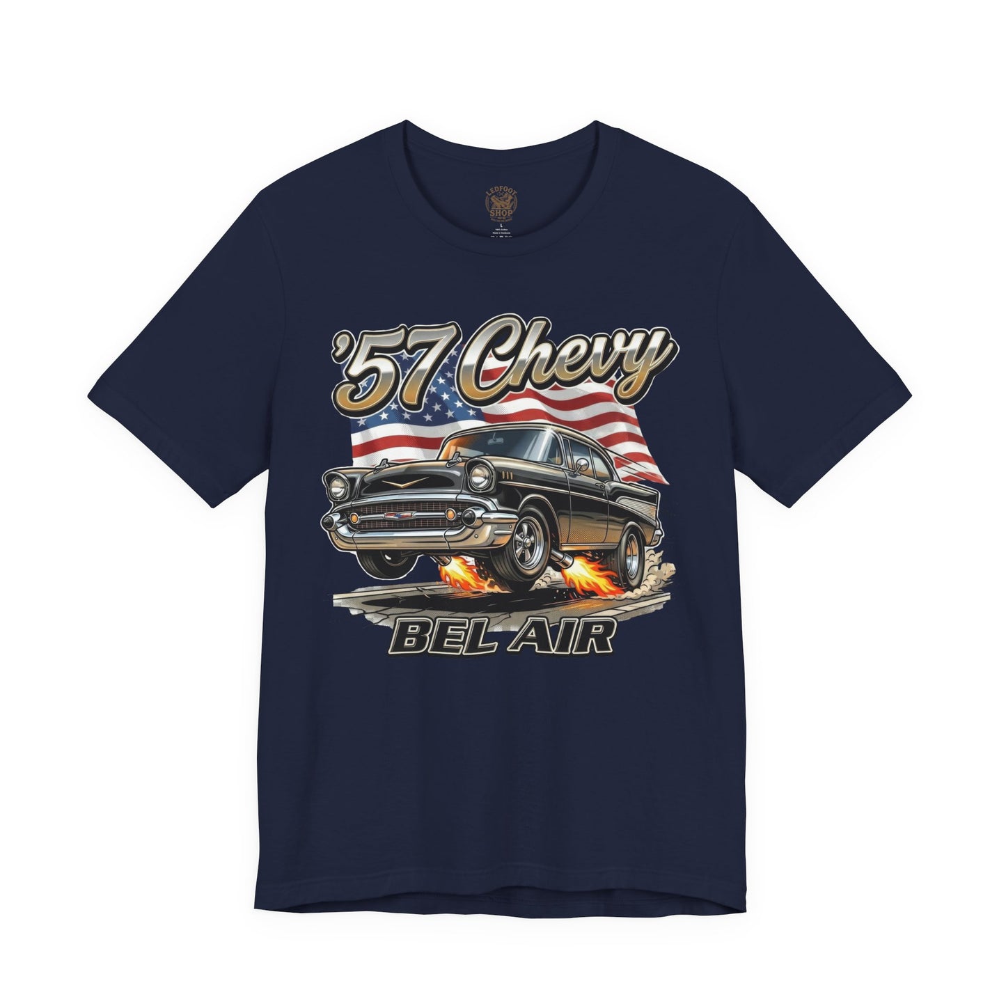 57 Chevy American Flag Shirt | Patriotic Car Tee 11A