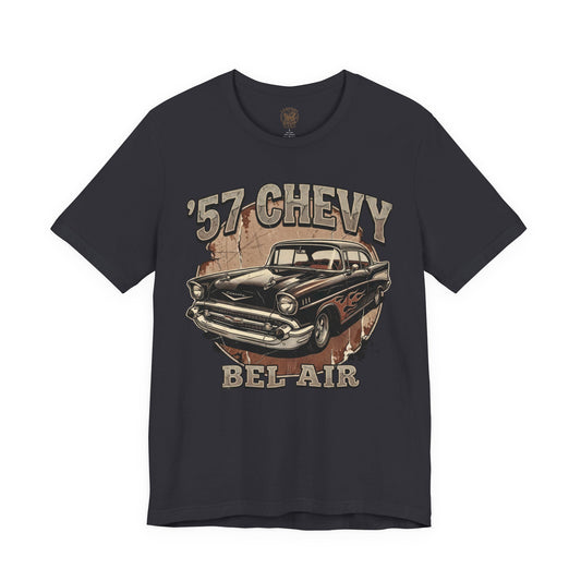 Hot Rod Gift Shirt | 57 Chevy Flame Design Tee 4C
