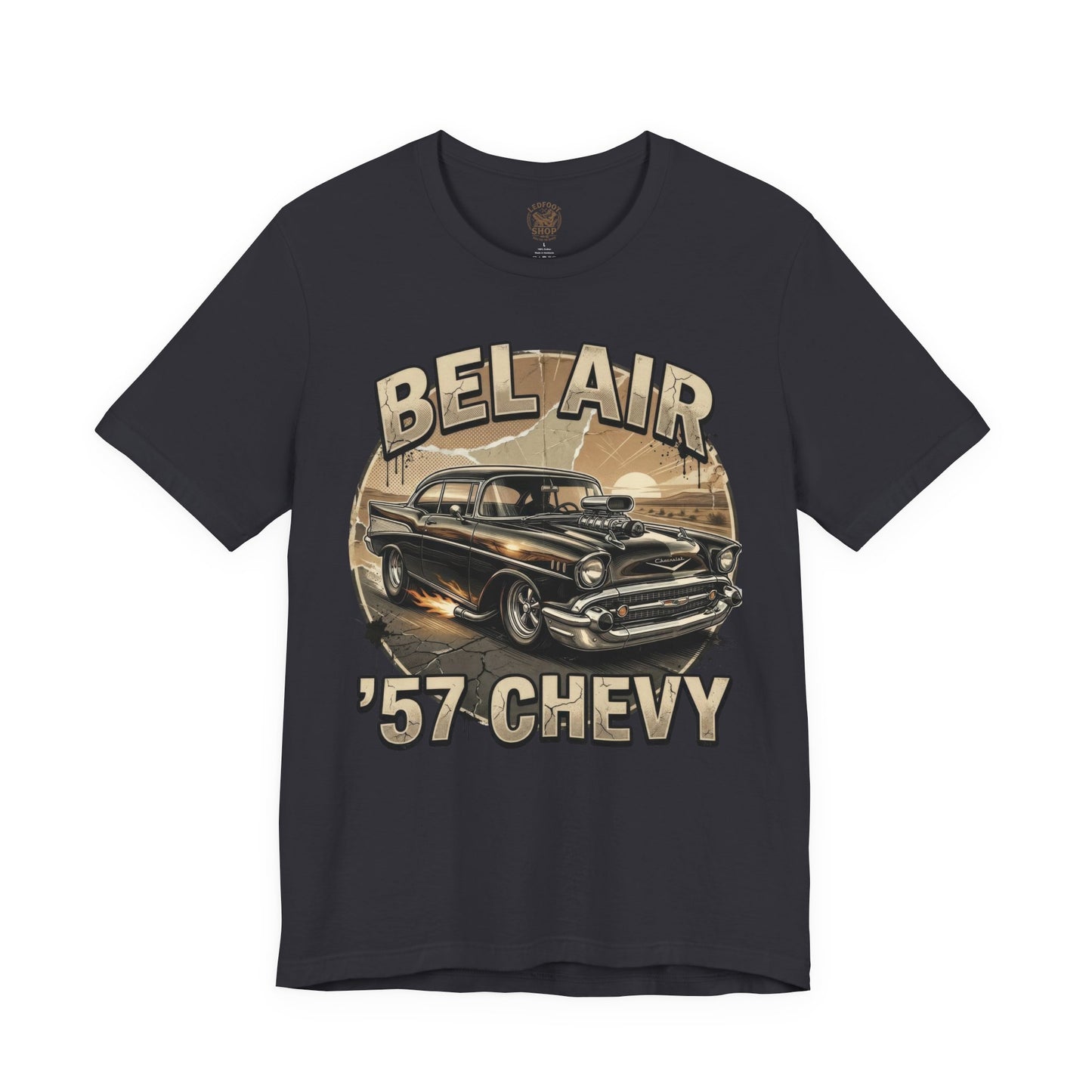 1957 Chevy Hot Rod T-Shirt | Classic Flame Car Tee 4A