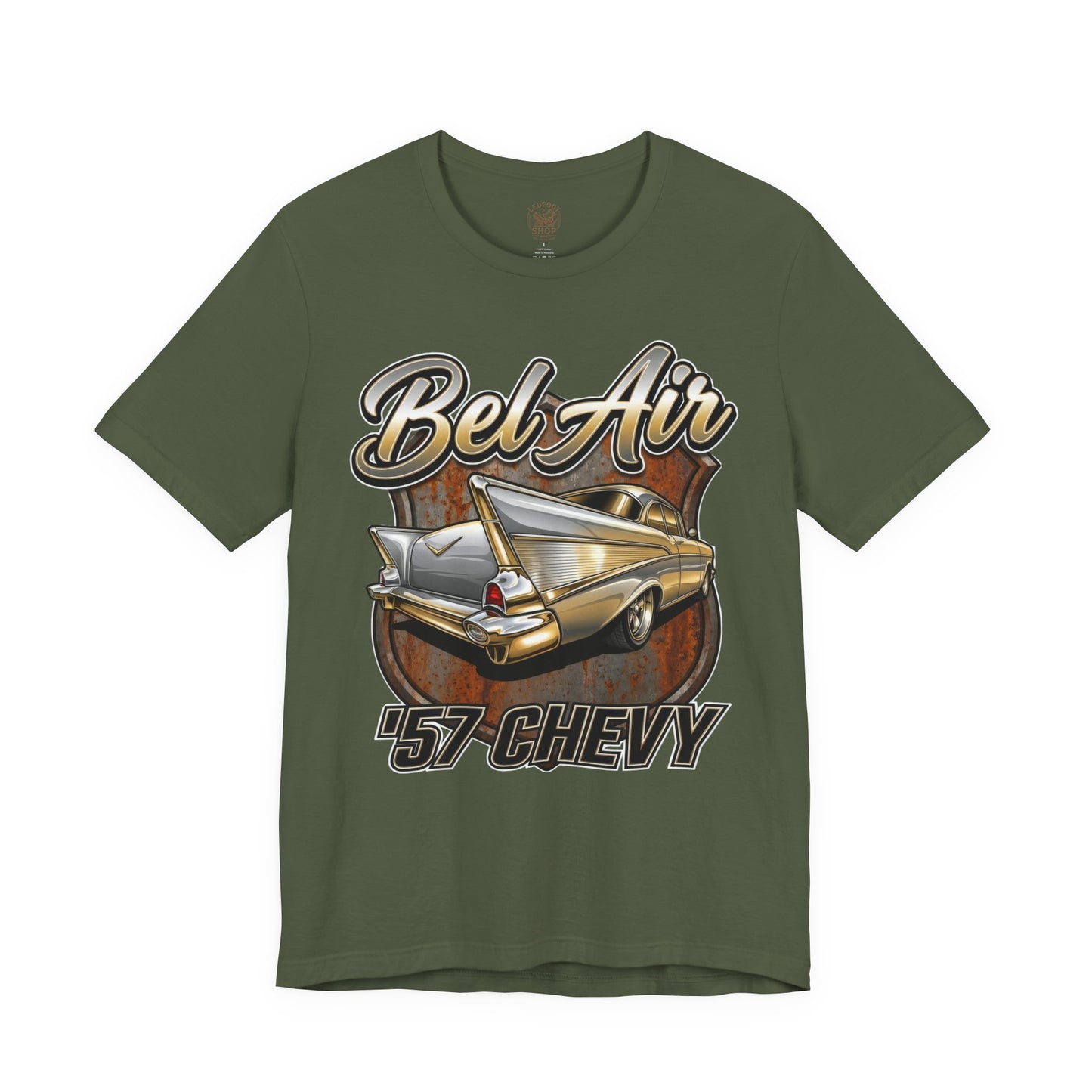 57 Chevy Bel Air Rear View Shirt | Classic Tailfin Car Tee 6A